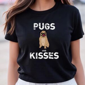 Valentines Womens Shirts Pugs And Kisses Dog Animal Pet Funny Valentine Day T Shirt 3