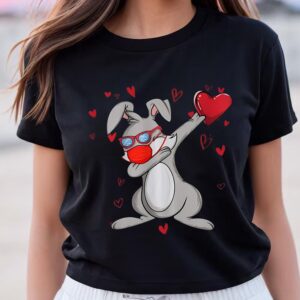 Valentines Womens Shirts Rabbit Face Mask Dab Dance Valentine T Shirts 1