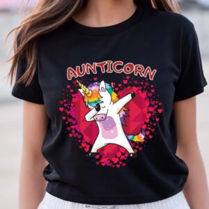 Valentines Womens Shirts Rainbow Unicorn Dab Hearts Valentine Shirts 3