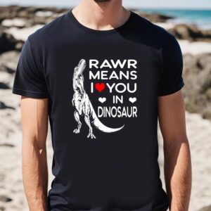 Valentines Womens Shirts Rawr Means I Love You In Dinosaur Valentine Day Gift T Shirt 2