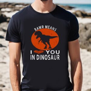 Valentines Womens Shirts Rawr Means I Love You In Dinosaur Valentines Day Gift T Shirt 1