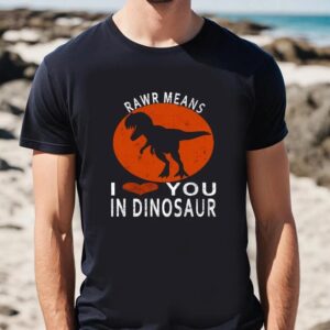 Valentines Womens Shirts Rawr Means I Love You In Dinosaur Valentines Day Gift T Shirt 2