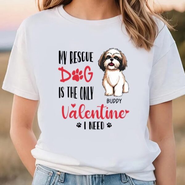 Valentines Womens Shirts, Rescue Dog Valentine T Shirts