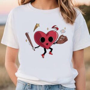 Valentines Womens Shirts Retro Baseball Heart Shirt Baseball Valentines Day Gift T Shirt 1