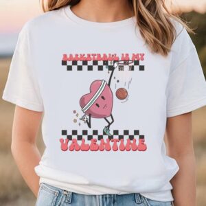 Valentines Womens Shirts Retro Basketball Valentines Day shirt Basketball Heart Player T Shirt 1