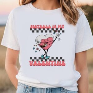 Valentines Womens Shirts Retro Football Valentine Shirt Football Heart Player T Shirt 1