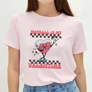 Valentines Womens Shirts Retro Football Valentine Shirt Football Heart Player T Shirt 3