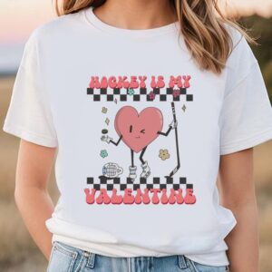 Valentines Womens Shirts Retro Hockey Valentines Day shirt Hockey Is My Valentine Hockey Heart Player T Shirt 1