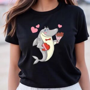 Valentines Womens Shirts Shark Valentine Shirt Hearts Flowers And Shark Love My Shirt 3