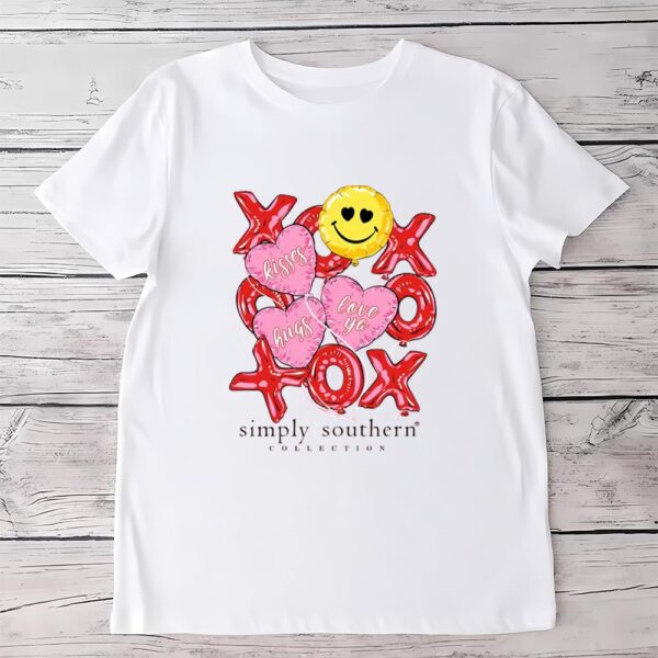 Valentines Womens Shirts, Simply Southern Xoxo Balloons Valentines T-shirt