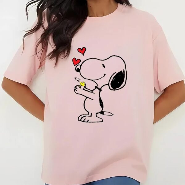 Valentines Womens Shirts, Snoopy And Woodstock Happy Valentine Day Gifts Shirt