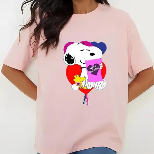 Valentines Womens Shirts, Snoopy And Woodstock Happy Valentine Shirt