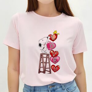 Valentines Womens Shirts Snoopy And Woodstock Love U Valentine Day Shirt 2