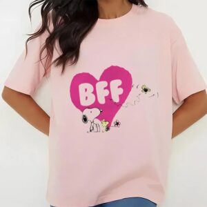 Valentines Womens Shirts Snoopy And Woodstock Valentine Classic T Shirt 3