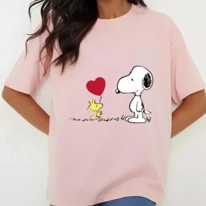 Valentines Womens Shirts Snoopy And Woodstock Valentine Day Shirt 3