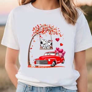 Valentines Womens Shirts Snoopy Balloon Car Valentine T shirt 1