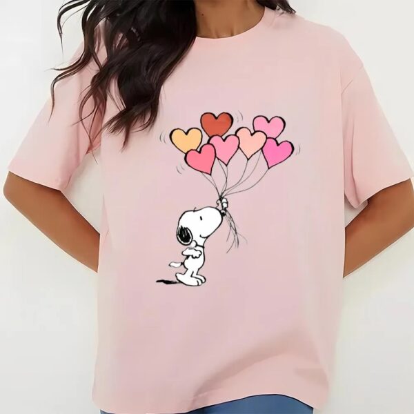 Valentines Womens Shirts, Snoopy Balloon Hearts Valentines Day Gift T Shirt