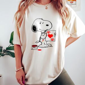 Valentines Womens Shirts Snoopy Draw Love In Valentine Day Snoopy Valentine T shirt 1