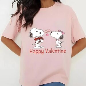 Valentines Womens Shirts Snoopy Happy Valentine Day Coupe Shirt 3