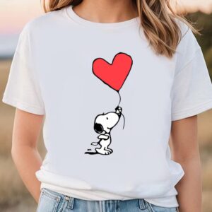 Valentines Womens Shirts Snoopy Heart Valentine Balloon Shirt 1