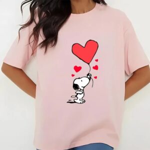 Valentines Womens Shirts Snoopy Heart Valentines Day Balloon Snoopy Love Shirt 3