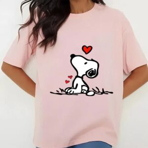 Valentines Womens Shirts Snoopy Heart Valentines Day Balloon T Shirt Snoopy Love Shirt Snoopy 3