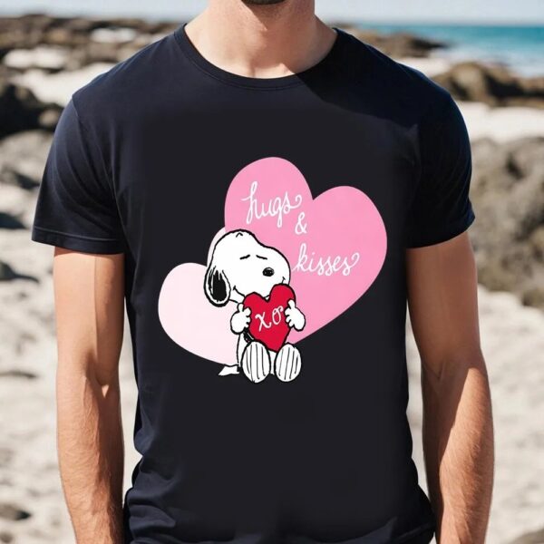 Valentines Womens Shirts, Snoopy Hugs And Kisses Valentine T-Shirt