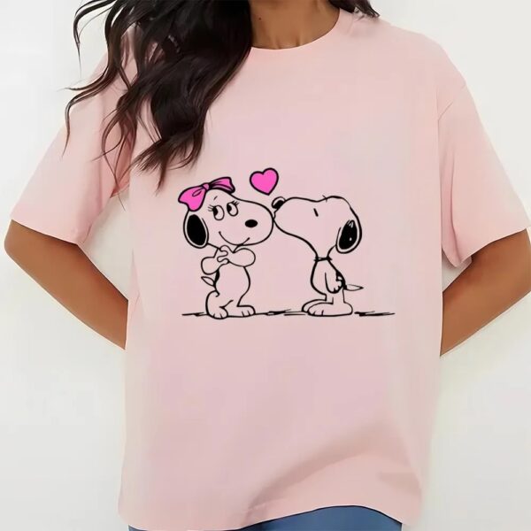 Valentines Womens Shirts, Snoopy Kiss Girlfriend Valentine Shirt