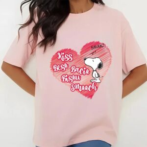 Valentines Womens Shirts Snoopy Kisses Light Valentine T Shirt 3