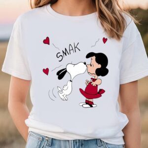 Valentines Womens Shirts Snoopy Kissing Lucy Shirt Peanuts Movie Valentine T shirt 1