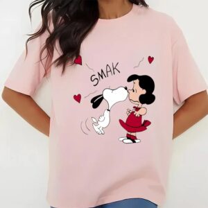 Valentines Womens Shirts Snoopy Kissing Lucy Shirt Peanuts Movie Valentine T shirt 3