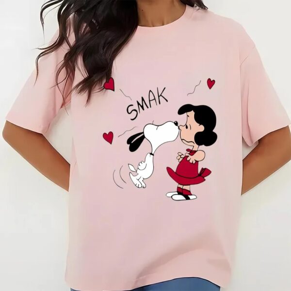 Valentines Womens Shirts, Snoopy Kissing Lucy Shirt, Peanuts Movie Valentine T-shirt