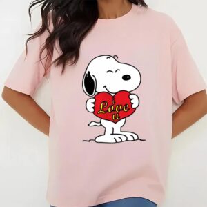 Valentines Womens Shirts Snoopy Love Charlie Brown Wood Valentines Day T shirts 3