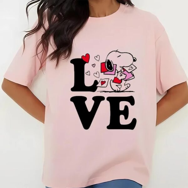 Valentines Womens Shirts, Snoopy Love Happy Valentine Shirt