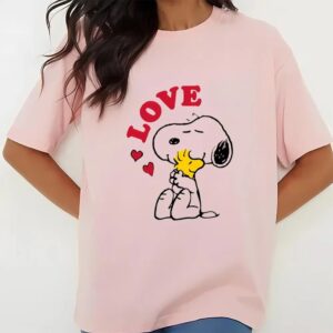 Valentines Womens Shirts Snoopy Peanuts Love Woodstock Valentine Shirt 3