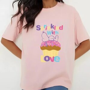 Valentines Womens Shirts Snoopy Sprinkled With Love Valentine T Shirt 3