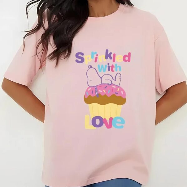 Valentines Womens Shirts, Snoopy Sprinkled With Love Valentine T-Shirt