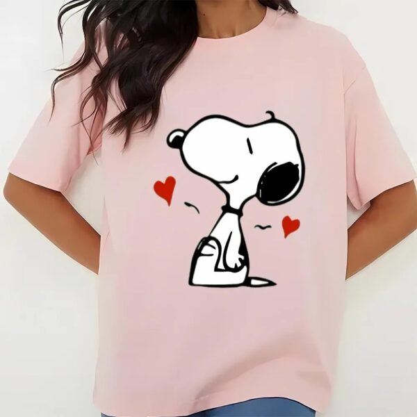 Valentines Womens Shirts, Snoopy Valentines Love Heart Shirt Snoopy Love Shirt