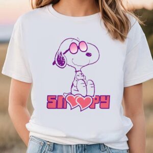 Valentines Womens Shirts Snoopy With Hearts Valentine T Shirts 1