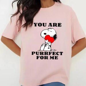 Valentines Womens Shirts Snoopy You Are Purrfect For Me T Shirt Snoopy Valentines Day T Shirt 3