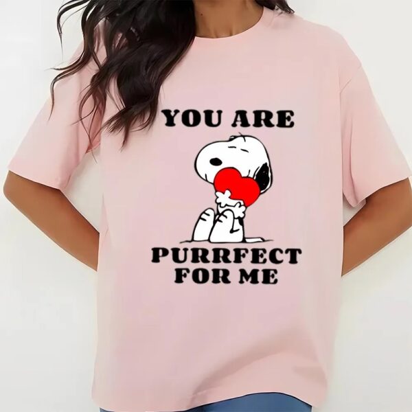 Valentines Womens Shirts, Snoopy You Are Purrfect For Me T-Shirt Snoopy Valentines Day T-Shirt