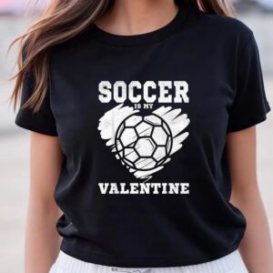 Valentines Womens Shirts Soccer Football Heart Vintage Valentines Day T Shirt 3