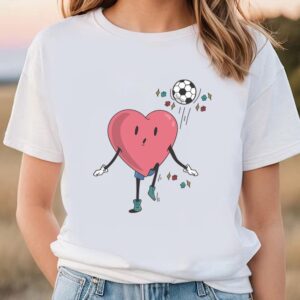 Valentines Womens Shirts Soccer Heart Player Retro Soccer Valentines Day Gift T Shirt 1