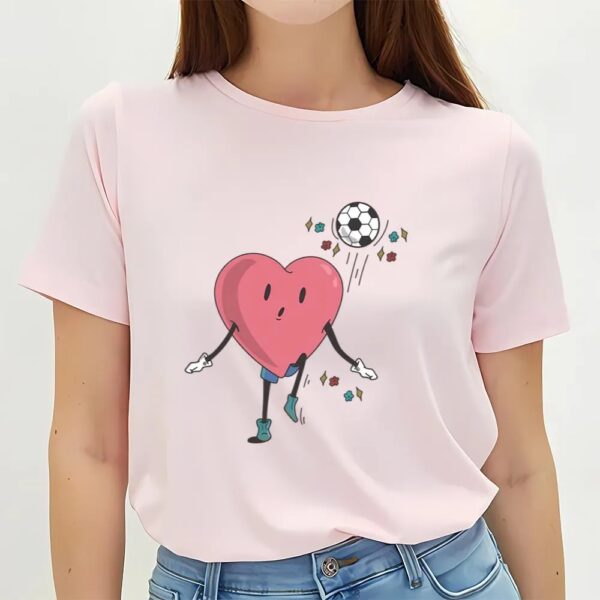 Valentines Womens Shirts, Soccer Heart Player, Retro Soccer Valentines Day Gift T-Shirt