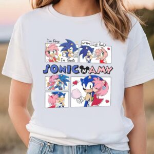 Valentines Womens Shirts Sonic And Amy Rose Shirt Sonic Valentines Shirt 1