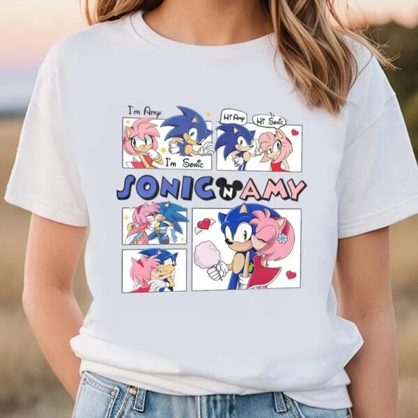 Valentines Womens Shirts, Sonic And Amy Rose Shirt, Sonic Valentines Shirt