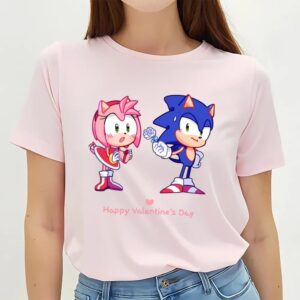 Valentines Womens Shirts Sonic The Hedgehog Amy Rose Love Girls T Shirt 3