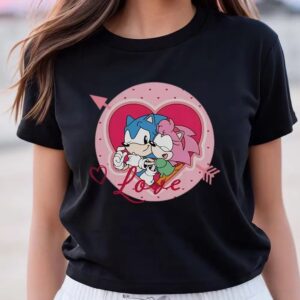 Valentines Womens Shirts Sonic The Hedgehog Amy Rose Love Valentines T Shirt 3