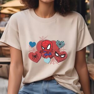 Valentines Womens Shirts Spiderman Hearts Valentines Day Shirt Superhero Valentine Shirt 1