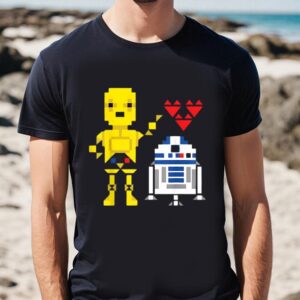 Valentines Womens Shirts Star Wars C 3PO R2 D2 Droid Love Valentines Star Wars Valentine T Shirt 1